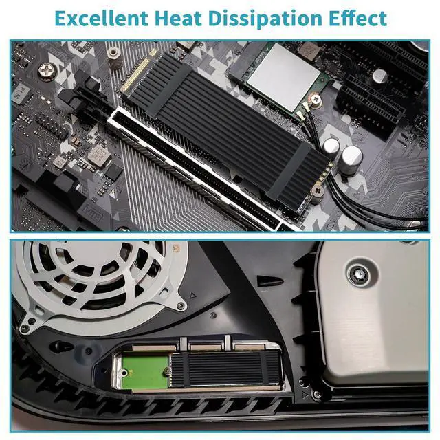 Alt view image 3 of 7 - ELUTENG M.2 SSD Heatsink Copper 6Set, Silicone Pad 2280 Hard Drive Colling Fin with NVMe SSD Thermal Pad NVMe Disk Heat Speader with White Rubber Straps for PC / PS5 / M.2 PCIE/NVMe/M.2 SATA SSD