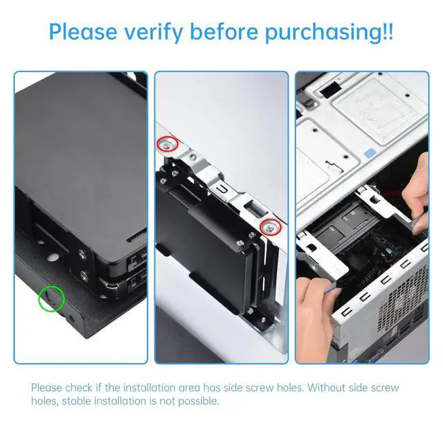 Alt view image 7 of 7 - 2 Pack Double-Deck SSD Mounting Bracket SSD Adapter 2.5" to 3.5" Hard Drive with SATA Cable and Power Splitter Cable Metal SSD HDD Holder Compatible with 2.5 to 3.5 Drive Bay