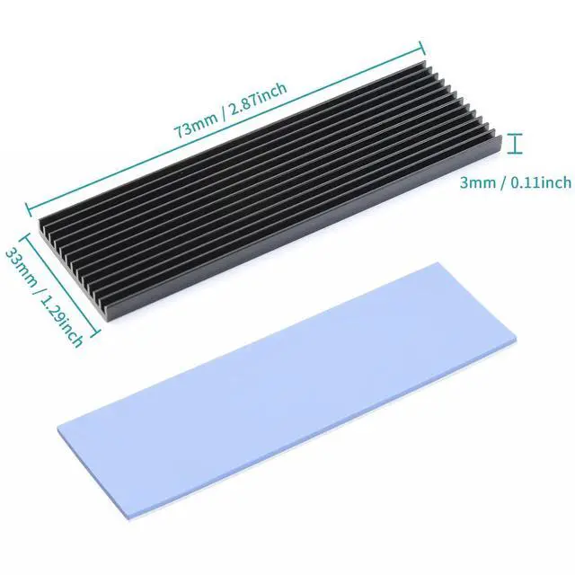 Alt view image 6 of 7 - ELUTENG M.2 SSD Heatsink Copper 6Set, Silicone Pad 2280 Hard Drive Colling Fin with NVMe SSD Thermal Pad NVMe Disk Heat Speader with White Rubber Straps for PC / PS5 / M.2 PCIE/NVMe/M.2 SATA SSD