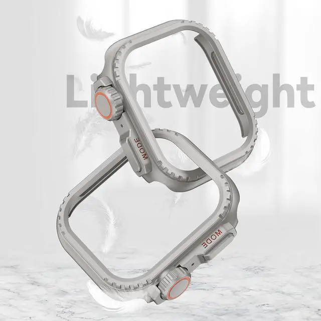 Alt view image 6 of 7 - ELUTENG Metal Case for Apple Watch Durable Full-Coverage Stainless Steel Case Stylish and Aesthetic Compatible with Apple Watch Series 10 46mm