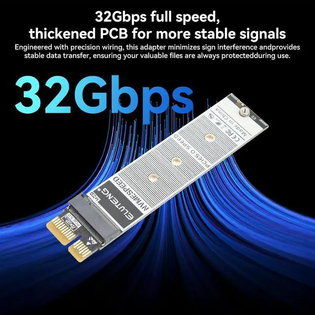 Alt view image 3 of 7 - ELUTENG M.2 NVMe to PCIe Adapter with Aluminum Heatsink, Supports PCIe X1/X4/X8/X16, Low Profile Bracket, 2230/2242/2260/2280 M.2 SSD, Up to 4TB