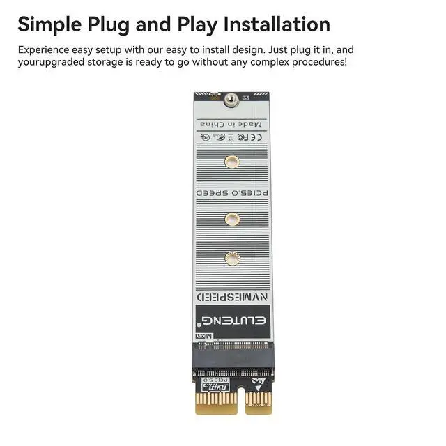 Alt view image 2 of 7 - ELUTENG M.2 NVMe to PCIe Adapter with Aluminum Heatsink, Supports PCIe X1/X4/X8/X16, Low Profile Bracket, 2230/2242/2260/2280 M.2 SSD, Up to 4TB
