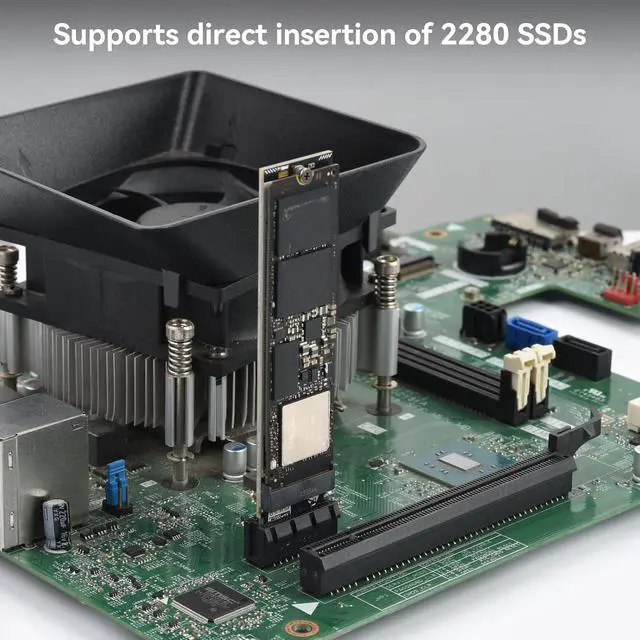 Alt view image 5 of 7 - ELUTENG M.2 NVMe to PCIe Adapter with Aluminum Heatsink, Supports PCIe X1/X4/X8/X16, Low Profile Bracket, 2230/2242/2260/2280 M.2 SSD, Up to 4TB