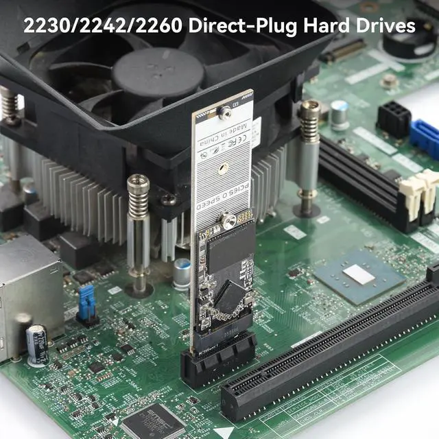 Alt view image 6 of 7 - ELUTENG M.2 NVMe to PCIe Adapter with Aluminum Heatsink, Supports PCIe X1/X4/X8/X16, Low Profile Bracket, 2230/2242/2260/2280 M.2 SSD, Up to 4TB