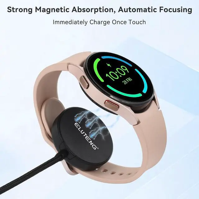 Alt view image 3 of 7 - ELUTENG Charger for Samsung Galaxy Watch 7 6 5 4 3.3FT/1M USB C Wireless Charging Cable Dock with USB Adapter Magnetic Charger Cable Cord for Galaxy Watch 6 Classic 5 Pro 4 Classic Ultra Active 2