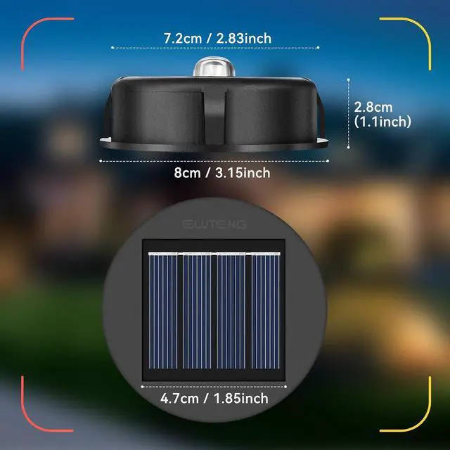 Alt view image 3 of 7 - ELUTENG Solar Light Replacement Top 16 Pack (Top Size 3.15 inch, Bottom Size 2.83 inch) LED Solar Lantern Light Lids Outdoor Waterproof Replacement Solar Light Tops Warm White LED