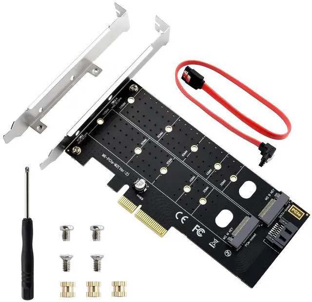 Main image of ELUTENG Dual M.2 PCIE Adapter NVME/NGFF to PCIE X4 Expansion Card 32Gbps PCIE NVME SSD Adapter Compatible with B-Key/M-Key/B&M Key for 2230 2242 2260 2280 22110 SSD