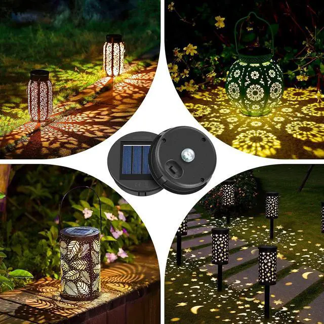 Alt view image 7 of 7 - ELUTENG Solar Light Replacement Top 16 Pack (Top Size 3.15 inch, Bottom Size 2.83 inch) LED Solar Lantern Light Lids Outdoor Waterproof Replacement Solar Light Tops Warm White LED