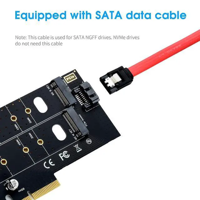 Alt view image 4 of 7 - ELUTENG Dual M.2 PCIE Adapter NVME/NGFF to PCIE X4 Expansion Card 32Gbps PCIE NVME SSD Adapter Compatible with B-Key/M-Key/B&M Key for 2230 2242 2260 2280 22110 SSD
