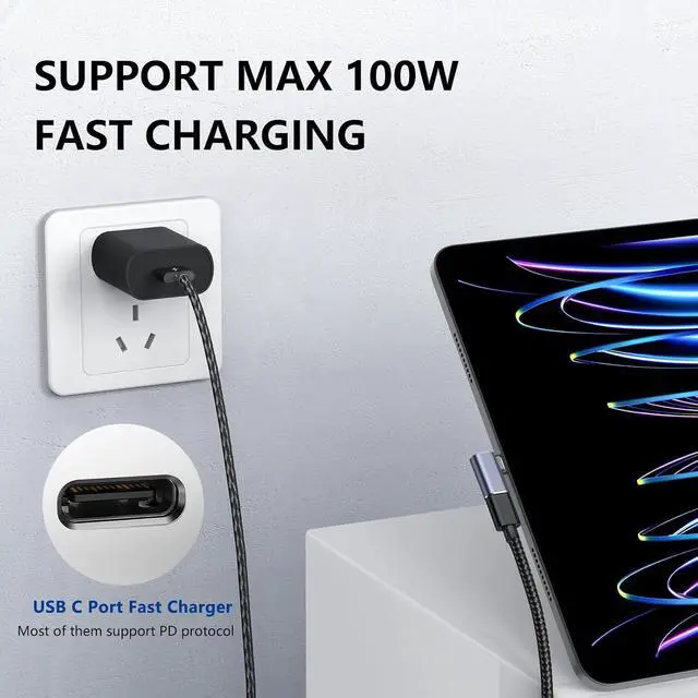 Alt view image 7 of 7 - ELUTENG USB C Female to Female Adapter 3 Pack USB Type C Coupler with 90 Degree USB C Adapter 3 Pack 100W Right Angle
