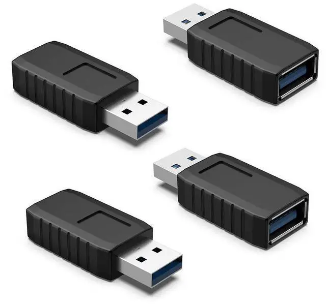 Main image of ELUTENG USB Coupler Male to Female 4Packs USB 3.0 Type A Adapter Superspeed 5Gbps USB Port Extension Connector Bridge Compatible with Laptop Computer Hard Drive Printer Camera