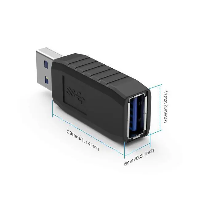 Alt view image 7 of 7 - ELUTENG USB Coupler Male to Female 4Packs USB 3.0 Type A Adapter Superspeed 5Gbps USB Port Extension Connector Bridge Compatible with Laptop Computer Hard Drive Printer Camera
