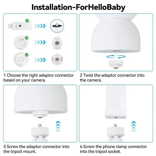 Alt view image 5 of 7 - ELUTENG Universal Baby Monitor Holder, Adjustable Baby Camera Mount Stand for Most Baby Monitors, Nursery Shelf for Baby Bed & Crib Borders