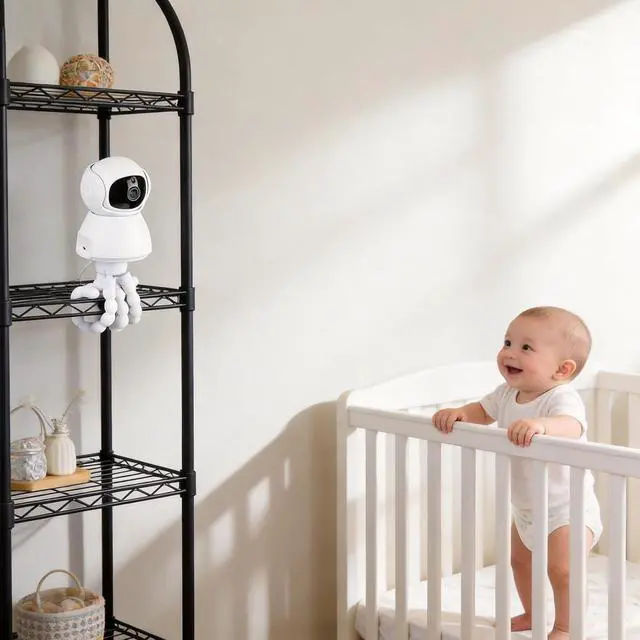 Alt view image 7 of 7 - ELUTENG Universal Baby Monitor Holder, Adjustable Baby Camera Mount Stand for Most Baby Monitors, Nursery Shelf for Baby Bed & Crib Borders