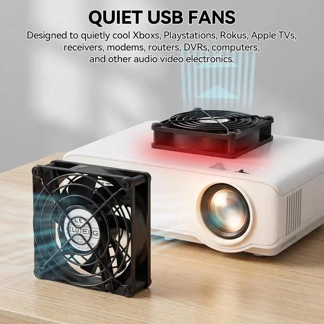 Alt view image 5 of 7 - ELUTENG 80mm USB Fan with 3 Speed Control Max 33CFM Airflow 5V Quiet Cooling Ventilator Double Sided Metal Grill Ventilation USB Powered Blower for WiFi Router, DVR, Xbox, PS6 PS5, Cabinet