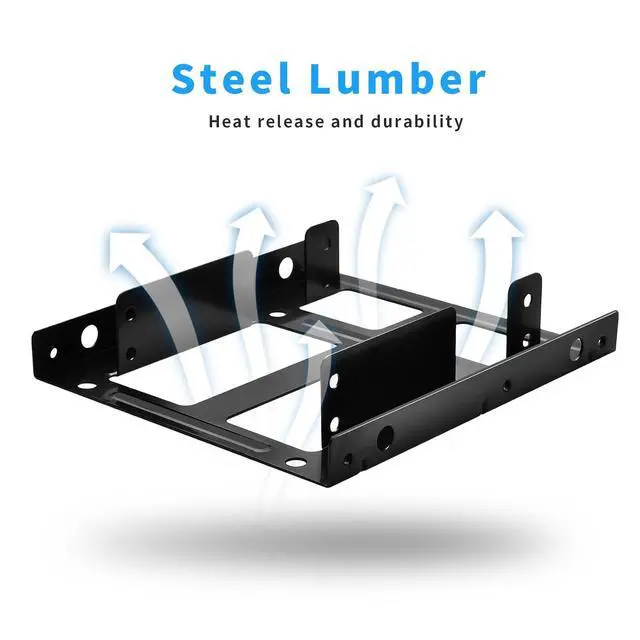 Alt view image 3 of 7 - ELUTENG 2.5" to 3.5" Hard Drive Adapter, 2-Pack Double-Deck HDD SSD Mounting Bracket, Metal HDD SSD Holder with Mounting Screws, Internal Hard Drive Bay Mounting Bracket for PC