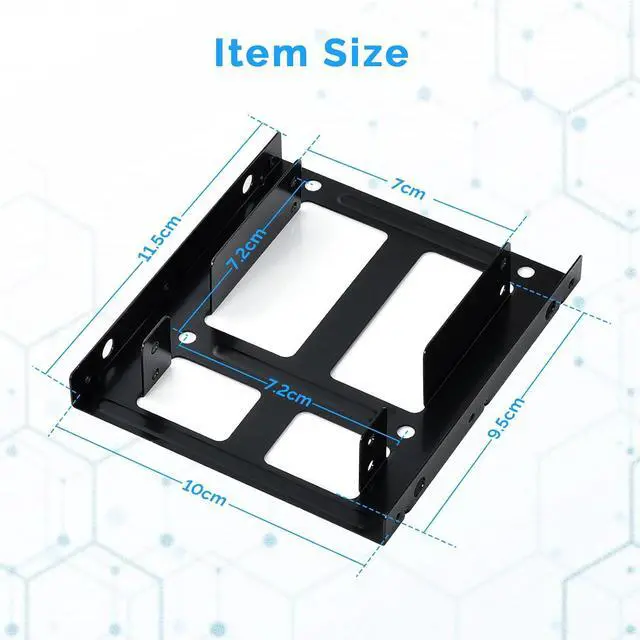Alt view image 2 of 7 - ELUTENG 2.5" to 3.5" Hard Drive Adapter, 2-Pack Double-Deck HDD SSD Mounting Bracket, Metal HDD SSD Holder with Mounting Screws, Internal Hard Drive Bay Mounting Bracket for PC