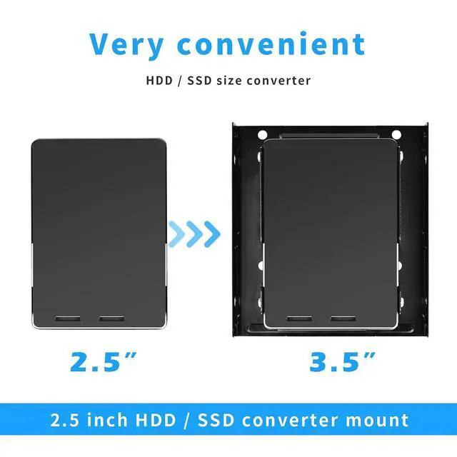 Alt view image 5 of 7 - ELUTENG 2.5" to 3.5" Hard Drive Adapter, 2-Pack Double-Deck HDD SSD Mounting Bracket, Metal HDD SSD Holder with Mounting Screws, Internal Hard Drive Bay Mounting Bracket for PC