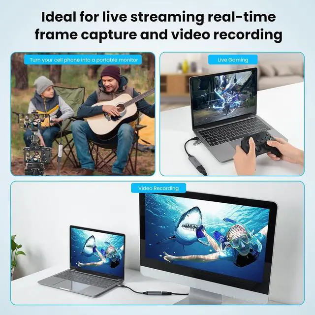 Alt view image 3 of 7 - ELUTENG Video Capture Card, 4K HDMI to 1080P USB-A/USB-C Video Recording Card for Gaming, Video Streaming, Conference & TV Recording, Compatible with Windows, Linux, Android