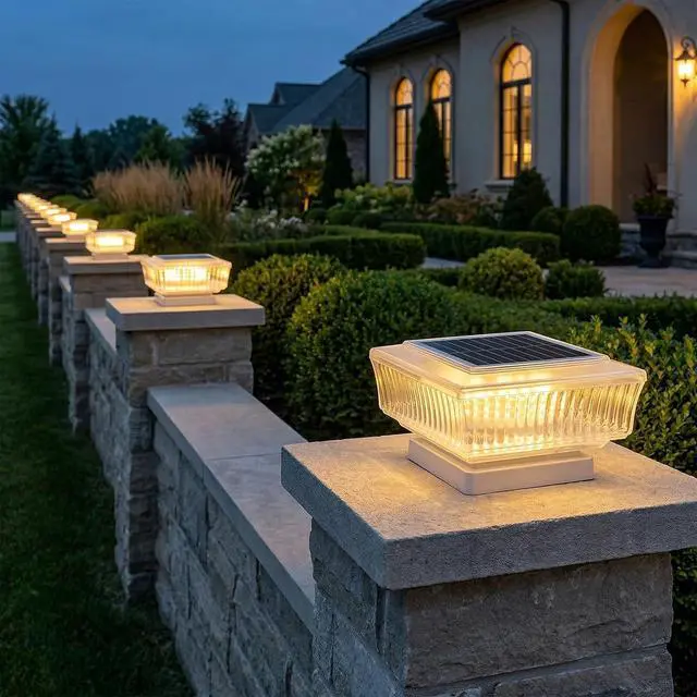 Main image of ELUTENG Solar Post Cap Lights, IP64 Waterproof Outdoor LED Fence Post Lights for 4x4 Wood & Vinyl Posts, High Brightness Solar Deck Lights for Patio, Porch, Yard and Garden Decoration