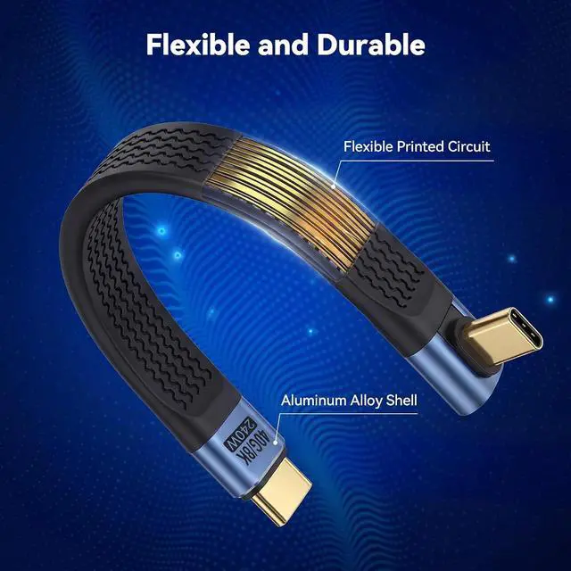 Alt view image 6 of 7 - ELUTENG 240W USB C Cable Short 13.5cm, USB4.0 40Gbps Data, 8K@60Hz Video, Thunderbolt 4/3 PD3.1 Fast Charging Cord for iPhone 17/16/15, MacBook Pro/Air