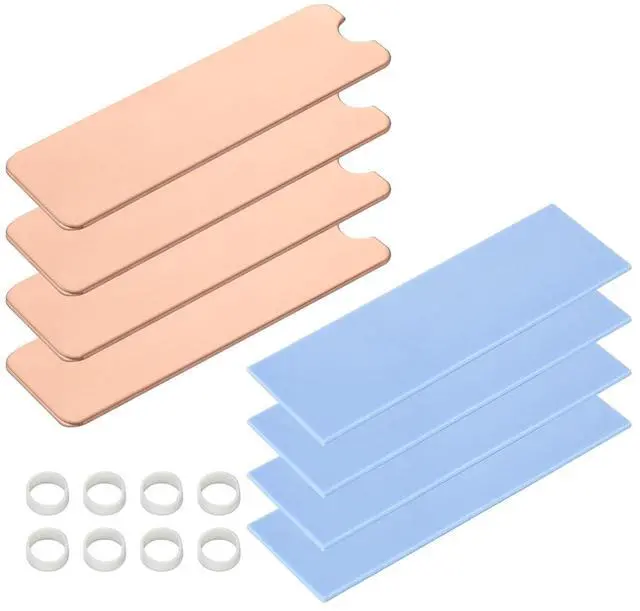 Main image of ELUTENG M.2 SSD Heatsink Copper 4PCS 2280 SSD Heat Sink with NVMe SSD Thermal Pad NVMe Heat Sink with Rubber Straps for PC/PS5 M.2 PCIE NVMe SSD or M.2 SATA SSD