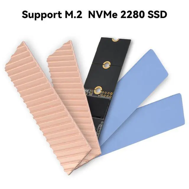 Alt view image 2 of 7 - ELUTENG M.2 SSD Heatsink 2PCS 2280 SSD Heat Sink with NVMe SSD Thermal Pad NVMe Heat Sink with 8 Black Rubber Straps for PC/PS5 M.2 PCIE NVMe SSD or M.2 SATA SSD
