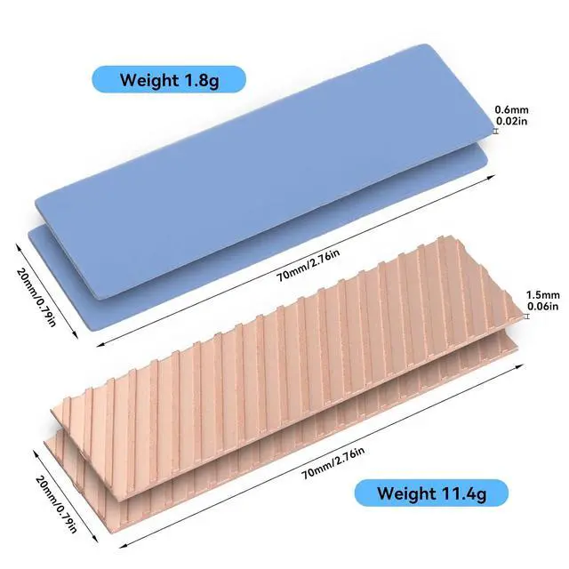 Alt view image 6 of 7 - ELUTENG M.2 SSD Heatsink 2PCS 2280 SSD Heat Sink with NVMe SSD Thermal Pad NVMe Heat Sink with 8 Black Rubber Straps for PC/PS5 M.2 PCIE NVMe SSD or M.2 SATA SSD