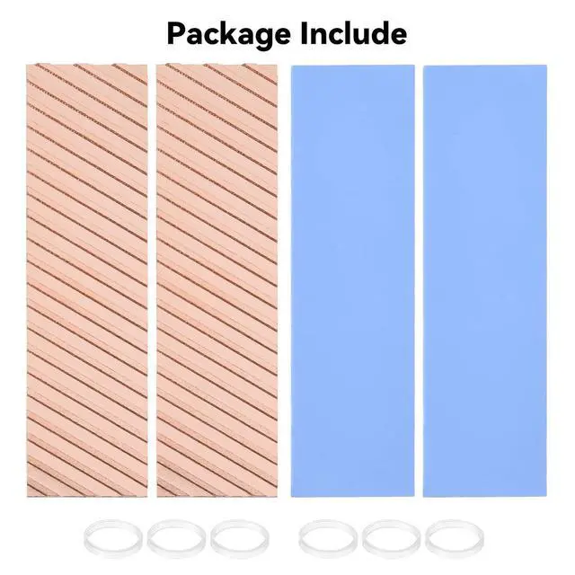 Alt view image 7 of 7 - ELUTENG M.2 SSD Heatsink 2PCS 2280 SSD Heat Sink with NVMe SSD Thermal Pad NVMe Heat Sink with 8 Black Rubber Straps for PC/PS5 M.2 PCIE NVMe SSD or M.2 SATA SSD