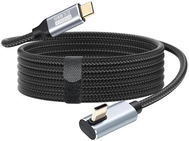 Main image of ELUTENG Right Angle USB C to USB C Cable 6.6ft 10Gbps High Speed Transfer 100W Type C Fast Charging Cord 4K@60Hz Durable Nylon Braided USBC Cables 2m for Phone, MacBook, Laptop, VR Link, Steam Deck