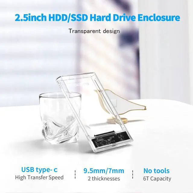 Alt view image 5 of 7 - ELUTENG NVME to USB Adapter M.2 NVME Hard Drive with USB C SSD Enclosure 2.5 inch External Hard Drive Case