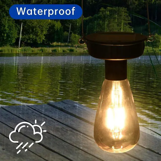 Alt view image 4 of 7 - ELUTENG 4 Pack Solar Hanging Lights - Replacement Top with Bulb (2.75 Inch) - Waterproof Solar Lantern Accessories for DIY Outdoor Lanterns