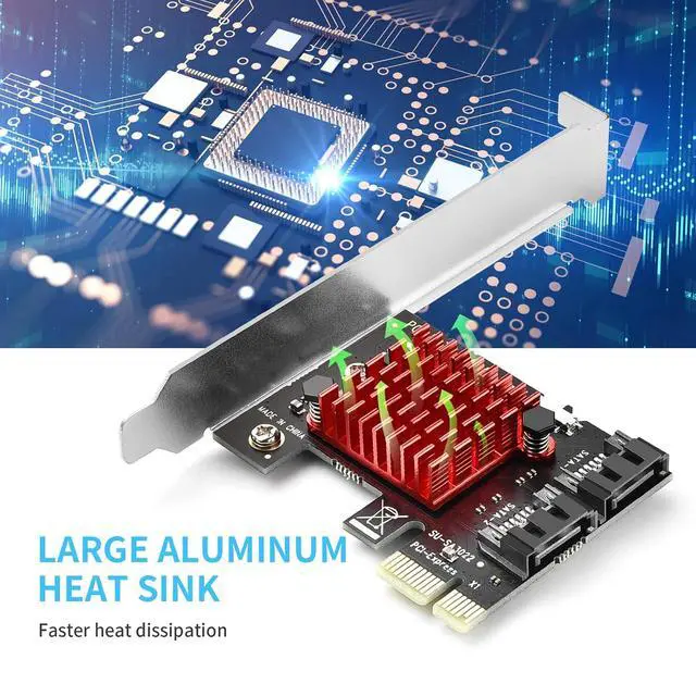 Alt view image 5 of 7 - ELUTENG PCIE SATA Expansion Card 2 Port PCIE to SATA Card 6Gbps SATA 3.0 Controller PCI Express X1 Expansion Card with Low Profile Bracket for Desktop PC Support SSD HDD