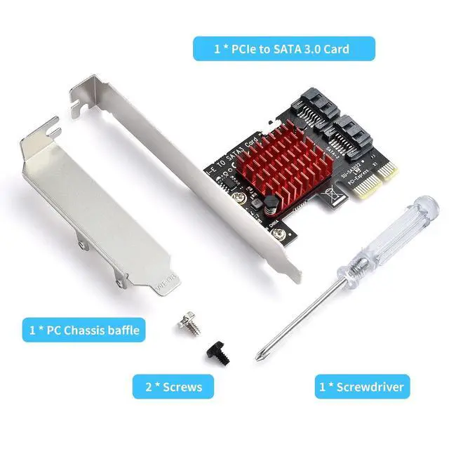 Alt view image 7 of 7 - ELUTENG PCIE SATA Expansion Card 2 Port PCIE to SATA Card 6Gbps SATA 3.0 Controller PCI Express X1 Expansion Card with Low Profile Bracket for Desktop PC Support SSD HDD