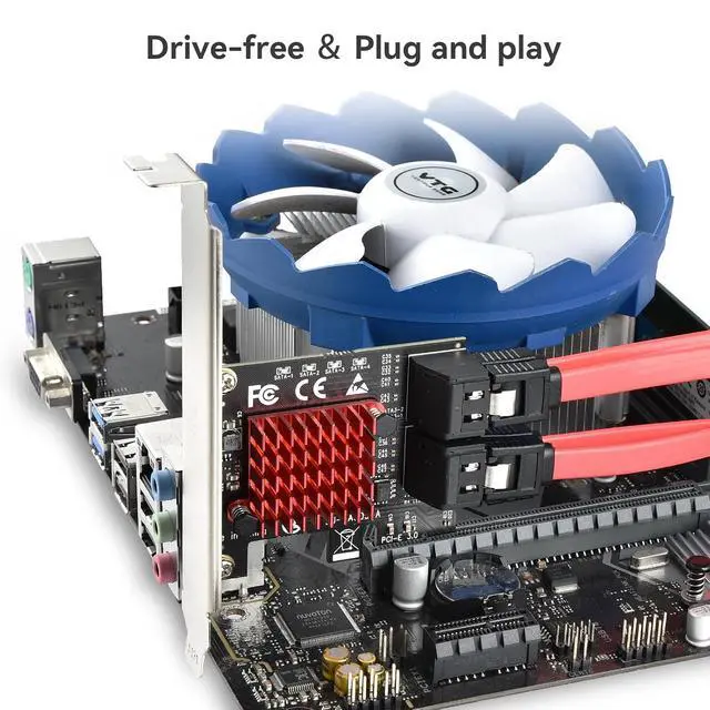 Alt view image 7 of 7 - ELUTENG PCIE SATA Expansion Card 2 Port SATA PCIE Card 6GB/s PCI-E X1 SATA 3.0 Controller with PCI-E SATA Expansion Card 4 Ports PCI-E X1 to SATA 3.0 Controller Card 6Gbps SATA III PCI Express Adapter