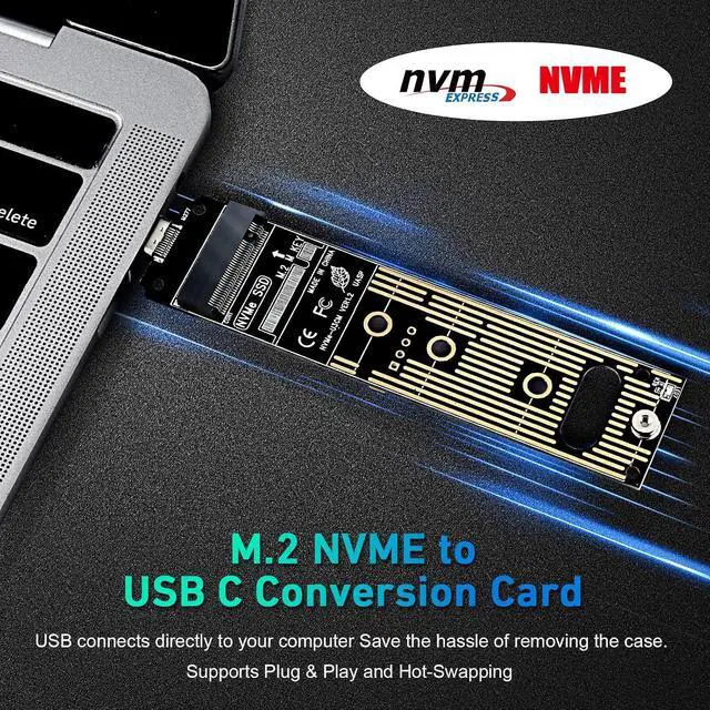 Alt view image 5 of 7 - ELUTENG NVME to USB Adapter M.2 NVME Hard Drive USB3.1 Gen2 with M.2 to USB C Adapter USB 3.1 Gen 2 to NVMe PCI-E Converter Reader
