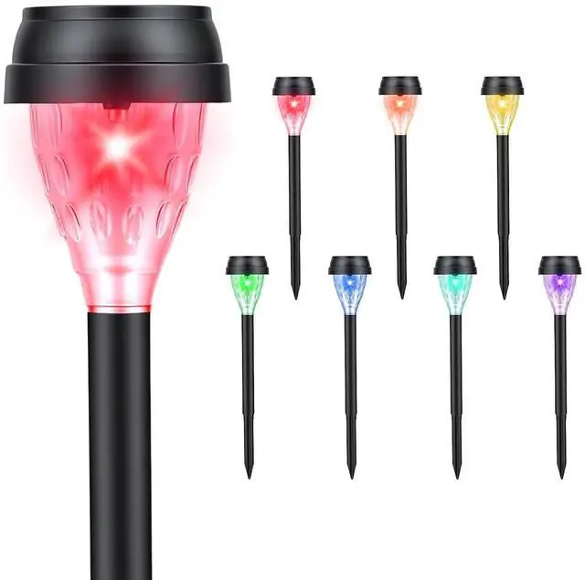 Main image of ELUTENG 8 Pack Solar Lights Color Changing Outdoor Waterproof Wireless Decorative Solar Garden Stake Light Auto On Off Cozy Glow Yard Lights Sun-Powered for Yard Landscape, Pathway, Lawn, Outside Deco