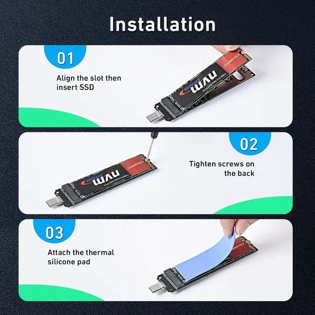 Alt view image 6 of 7 - ELUTENG NVME SSD to USB Adapter USB 3.1 Gen 2 to M.2 NVME SSD Converter Adapter 10 Gbps PCIe Based M Key Hard Drive Reader Support UASP for 2280 2260 2242 2230 SSD (Only for M.2 NVME)