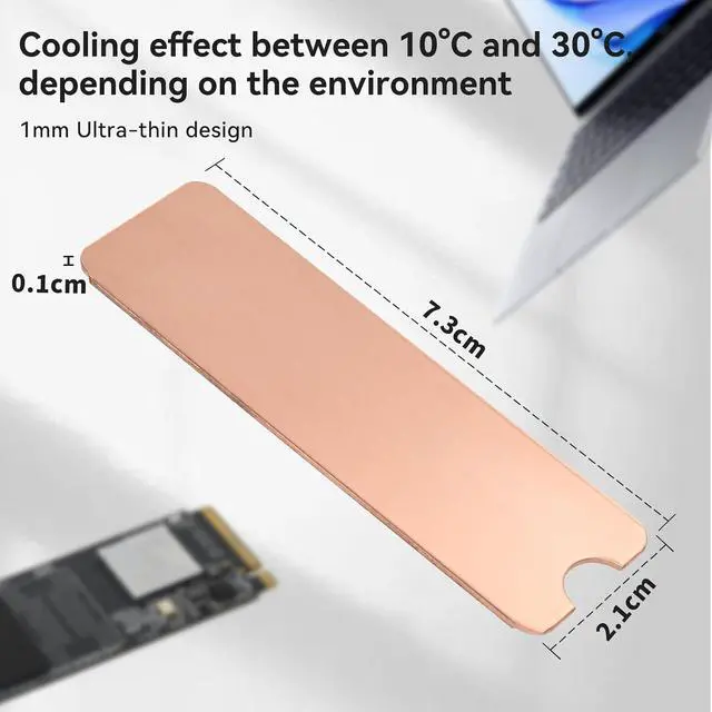 Alt view image 4 of 6 - ELUTENG M.2 SSD Heatsink Copper 2Set Silicone Pad 2280 Hard Drive Colling Fin with NVMe SSD Thermal Pad NVMe Disk Heat Speader with White Rubber Straps for PC / PS5 / M.2 PCIE/NVMe/M.2 SATA SSD
