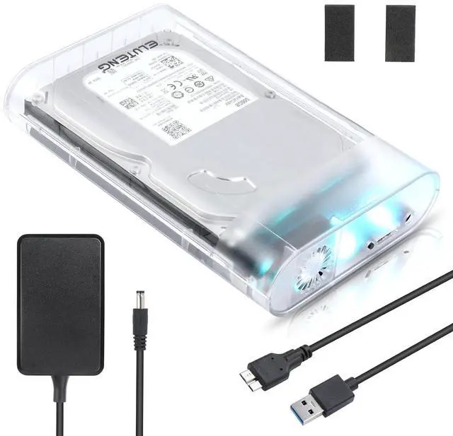 Main image of ELUTENG 3.5 Hard Drive Enclosure USB 3.0 Internal/External Hard Drive Case for 3.5/2.5 inch SATA HDD Up to 20TB Support UASP with 12V 24W Power Adapter No Driver Needed