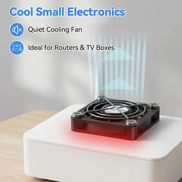 Alt view image 6 of 7 - ELUTENG 40mm Mini USB-C Fan | Double Sided Metal Grill, 3 Adjustable Speeds, 5V Quiet 4cm PC Case Ventilator