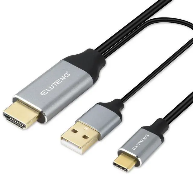 Main image of ELUTENG HDMI to USB C Cable 6.6FT 4K@60Hz with USB Power Suply HDMI Male to Type C Male Converter Cable Compatible with Xreal Air, Nreal Air, PS5, Portable Monitor
