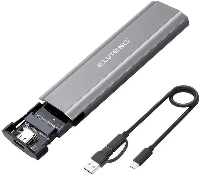 Main image of ELUTENG M.2 SSD Enclosure M.2 NVME SATA Dual Protocol Hard Drive Enclosure Aluminum USB 3.2 Gen 2 10Gbps External NVMe to USB SSD Reader Max 4TB Supports M and B&M Keys SSDs