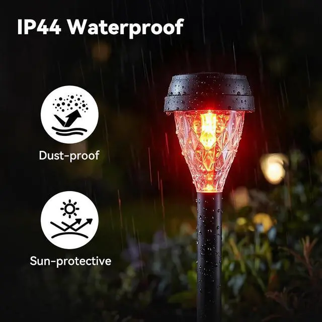 Alt view image 4 of 7 - ELUTENG 8 Pack Solar Lights Color Changing Outdoor Waterproof Wireless Decorative Solar Garden Stake Light Auto On Off Cozy Glow Yard Lights Sun-Powered for Yard Landscape, Pathway, Lawn, Outside Deco