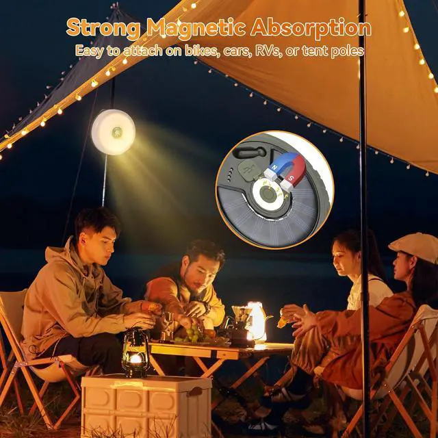 Alt view image 7 of 7 - ELUTENG Solar String Lights Outdoor 33ft Rechargeable Waterproof Portable Magnetic Fairy String Light with 5 Lighting Modes Multifunction Sun Powered Camping Lights 10m for Outdoor, Camping, Garden