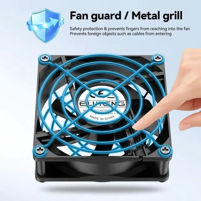 Alt view image 7 of 7 - ELUTENG USB-C Fans 80mm Dual with 8 Mats | USBC Computer Fan, 5V Quiet, 3 Speed Controller, For Router, Receiver, TV Box, DVR, Xbox, PS6, Cabinet