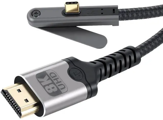 Main image of ELUTENG USB C to HDMI Cable 6.6ft with Invisible Holder 8K@60Hz Type C to HDMI Adapter Cables Durable Nylon Braided Stand Data Cord for Computers, Televisions, Monitors, Projectors