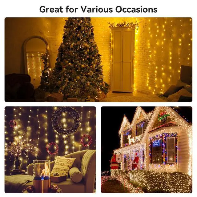 Alt view image 6 of 7 - ELUTENG Outdoor String Lights 100 LED 39.4FT Solar Lights Outdoor Waterproof with 8 Lighting Modes Decorative Butterfly Solar Powered Patio Lights for Garden Yard Balcony Porch Wedding Party Decor