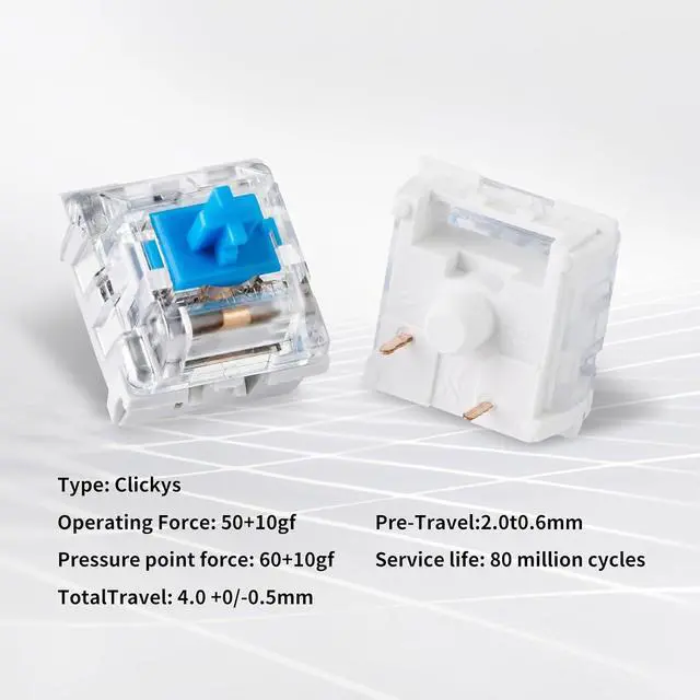 Alt view image 3 of 7 - ELUTENG 110 PCS Switch Replacement 3 PIN Mechanical Keyboard Switches, Clicky, Accurate Typing, Dustproof,Universal Replacement Parts for Office and Gaming (Blue)
