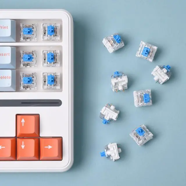 Alt view image 6 of 7 - ELUTENG 110 PCS Switch Replacement 3 PIN Mechanical Keyboard Switches, Clicky, Accurate Typing, Dustproof,Universal Replacement Parts for Office and Gaming (Blue)